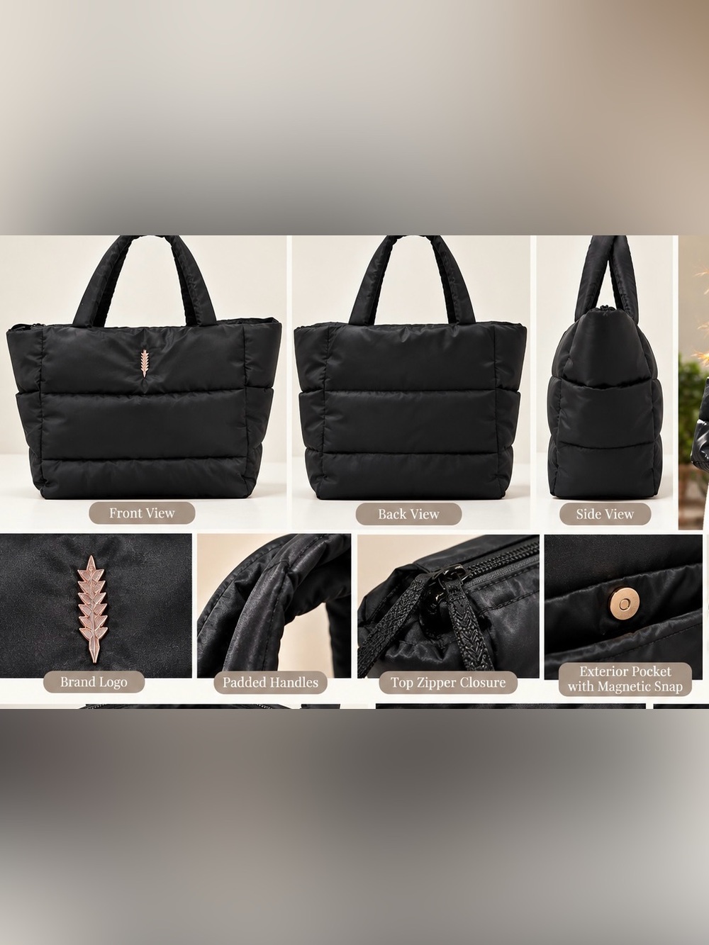 MZ WALLACE Black Quilted Tote